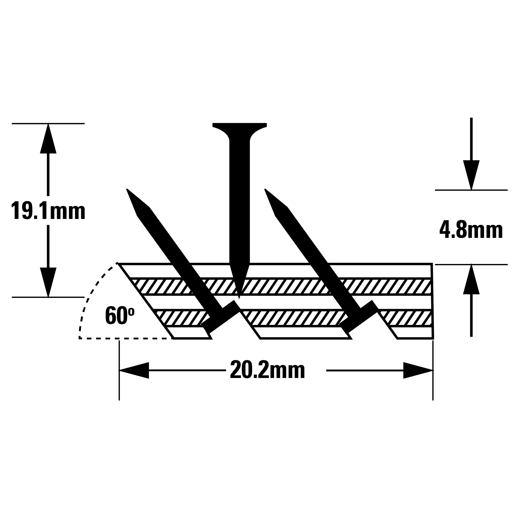 Carpet Gripper Medium Pin Wood
